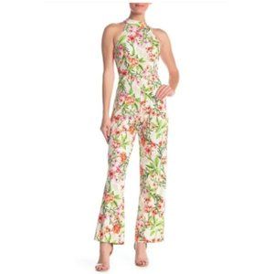 *NWT* Bebe Floral Halter Sleeveless Floral Jumpsuit Size 8